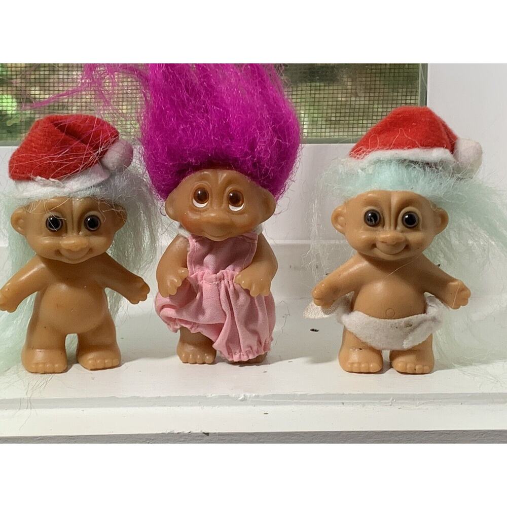 Vintage Russ troll 1980’s Christmas Hats Baby Doll Unisex Set 3